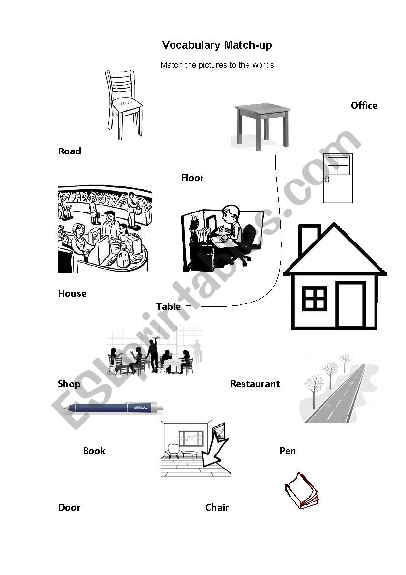 First Words Match-Up Activity worksheet