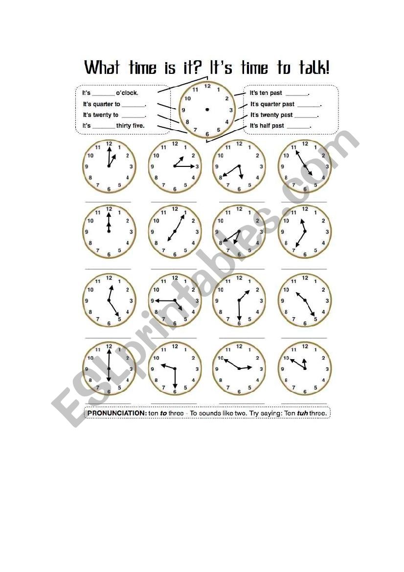 The time worksheet