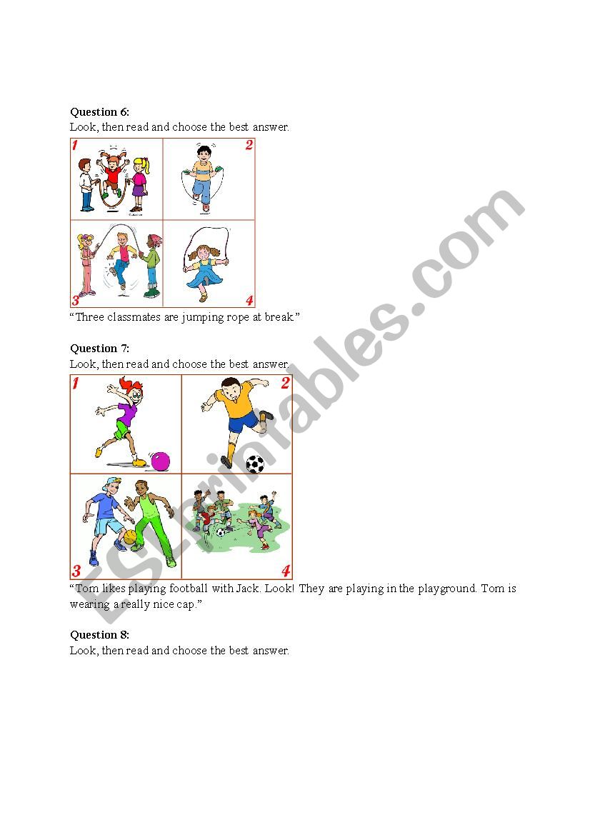 Outdoor Activities worksheet