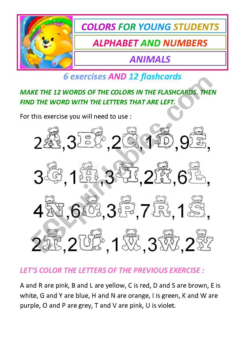 Alphabet Number And Exercise Flash Cards 