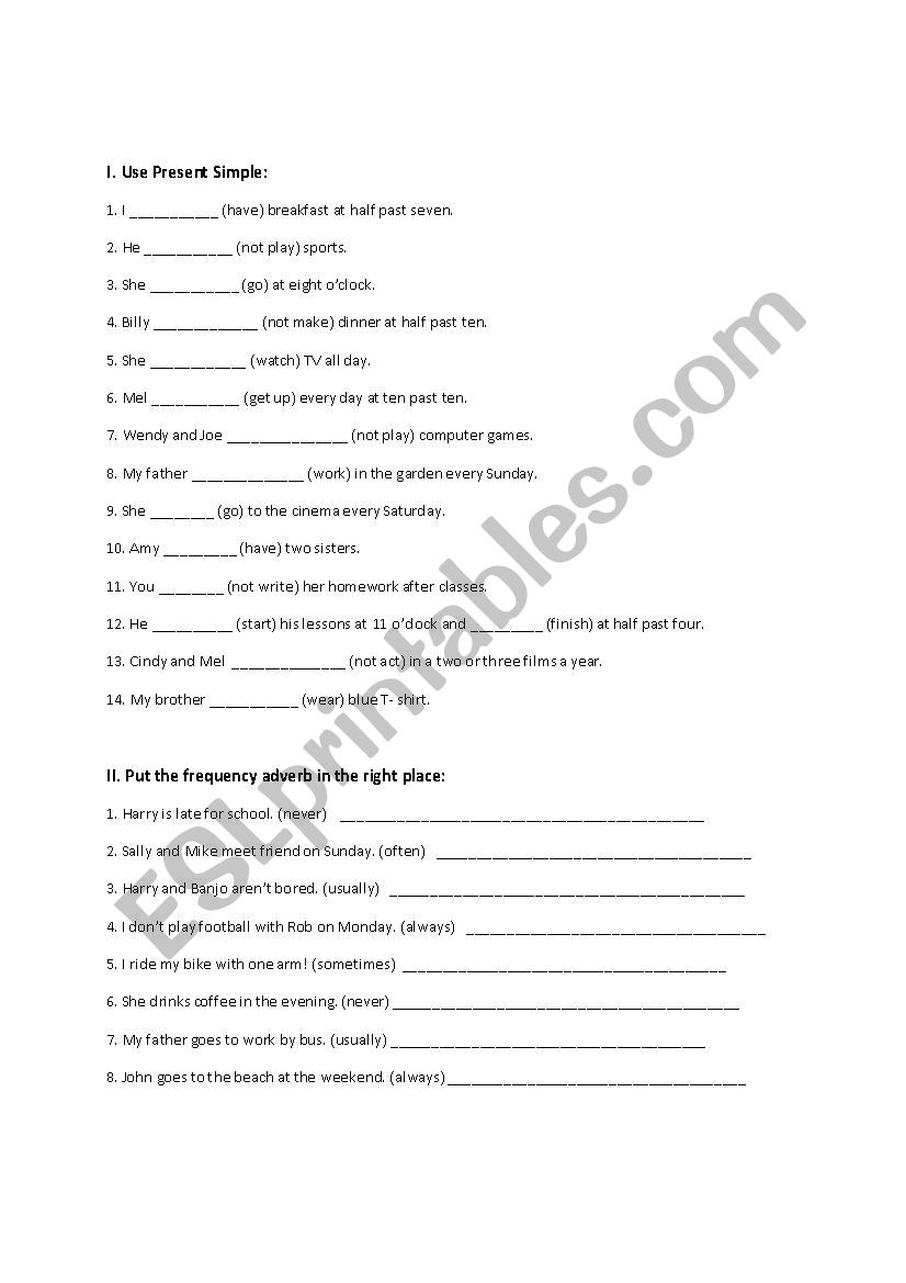 Present Simple Tense & Wh-questions