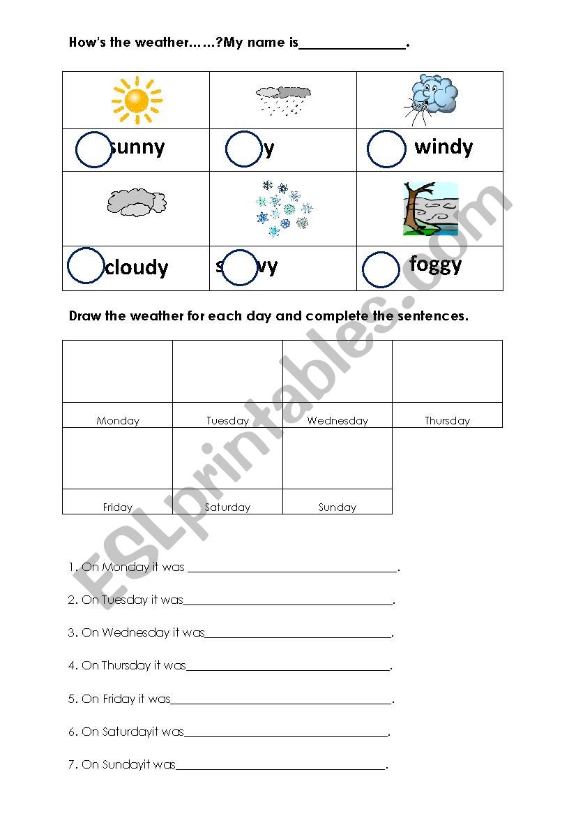 Hows the weather? worksheet