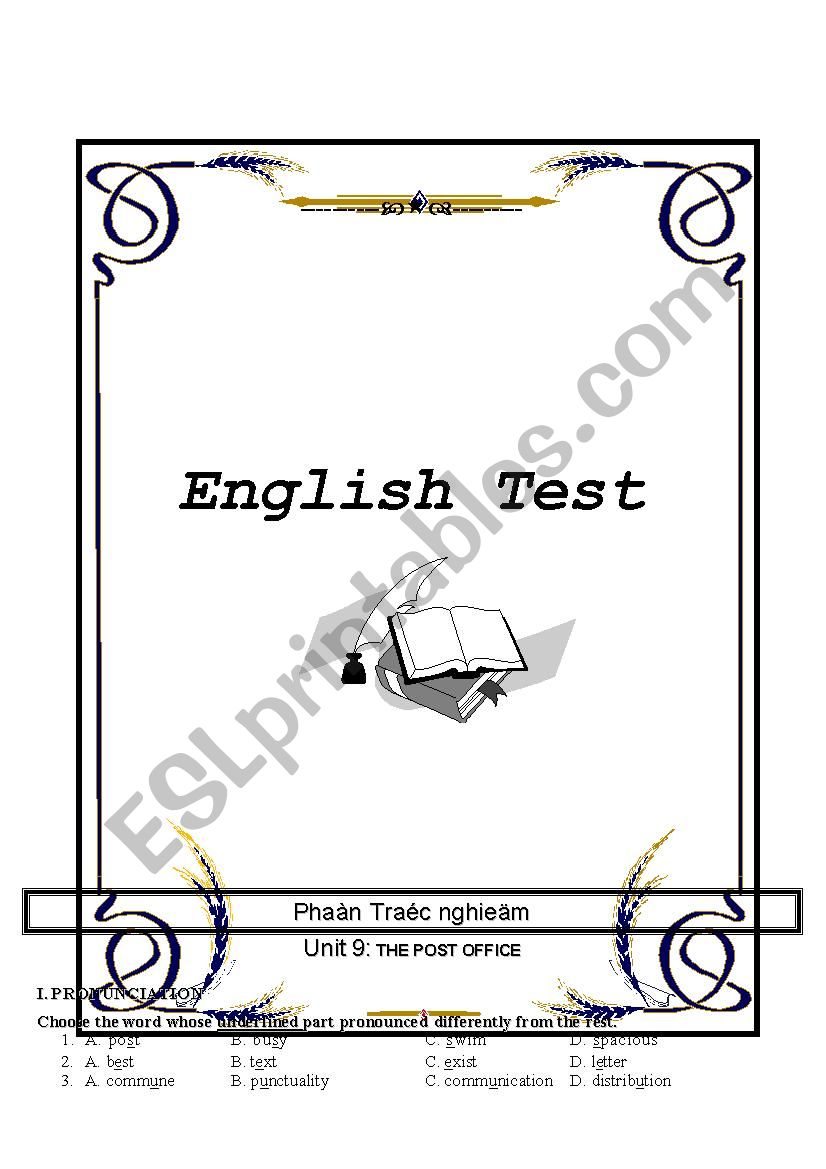 Test for the 1st semester worksheet