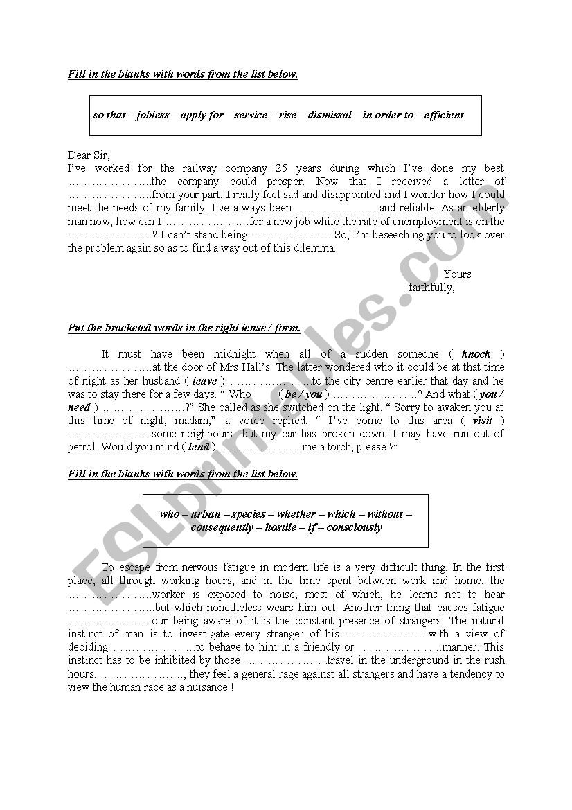 Test 5 Third Form 2 worksheet