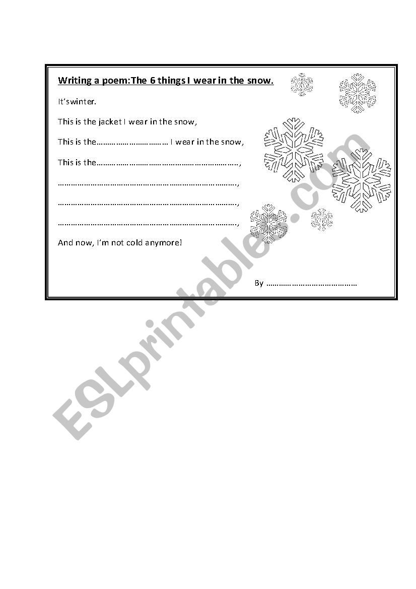 clothes poem worksheet worksheet