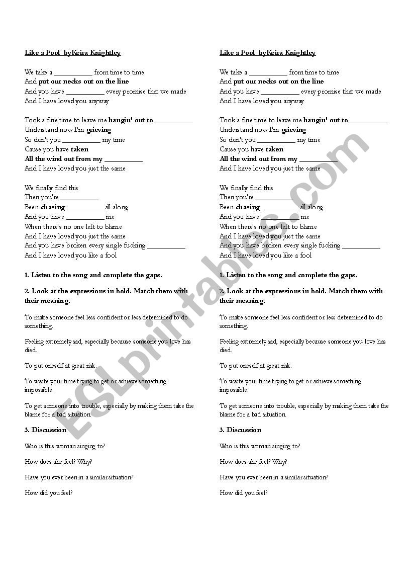 Like a Fool by Keira Knightley