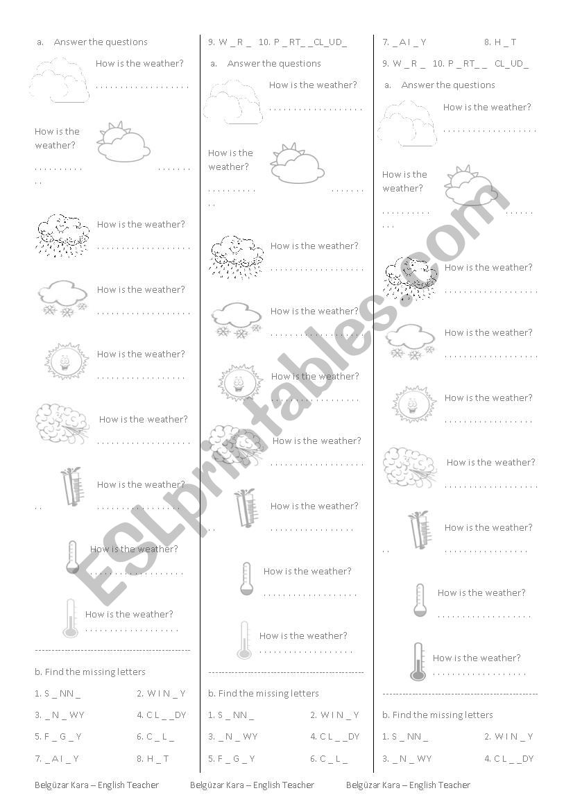 how is the weather? worksheet