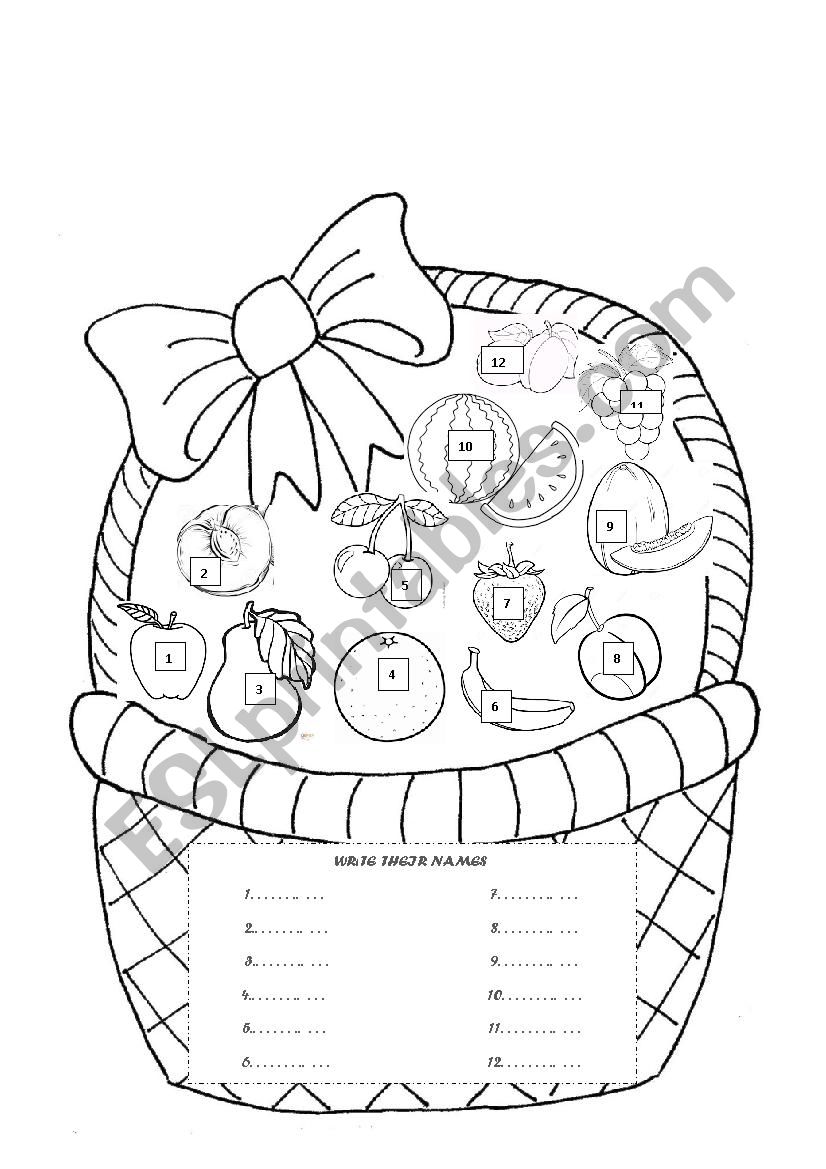 my fruit basket worksheet