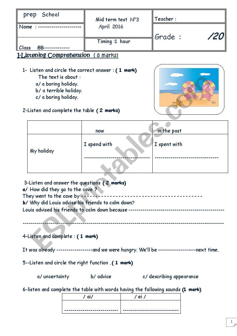 8th mid term3 worksheet