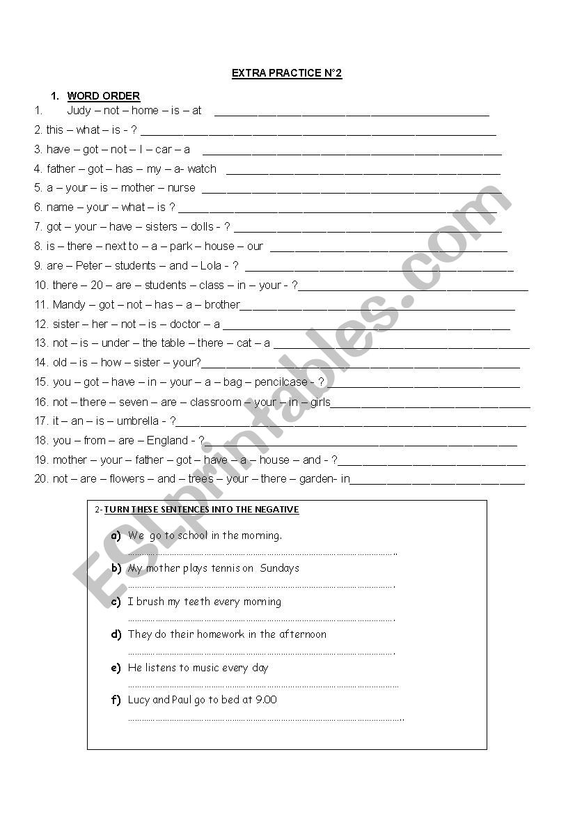 extra practice worksheet