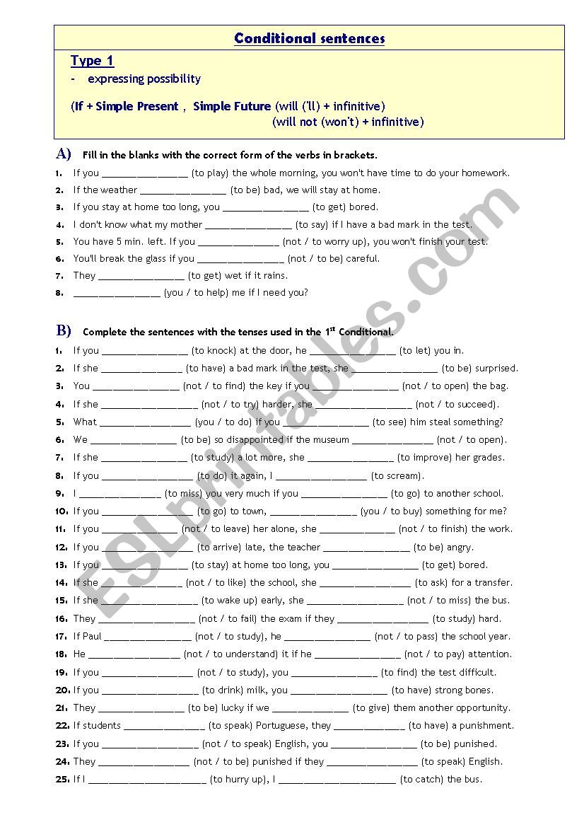 First Conditional worksheet