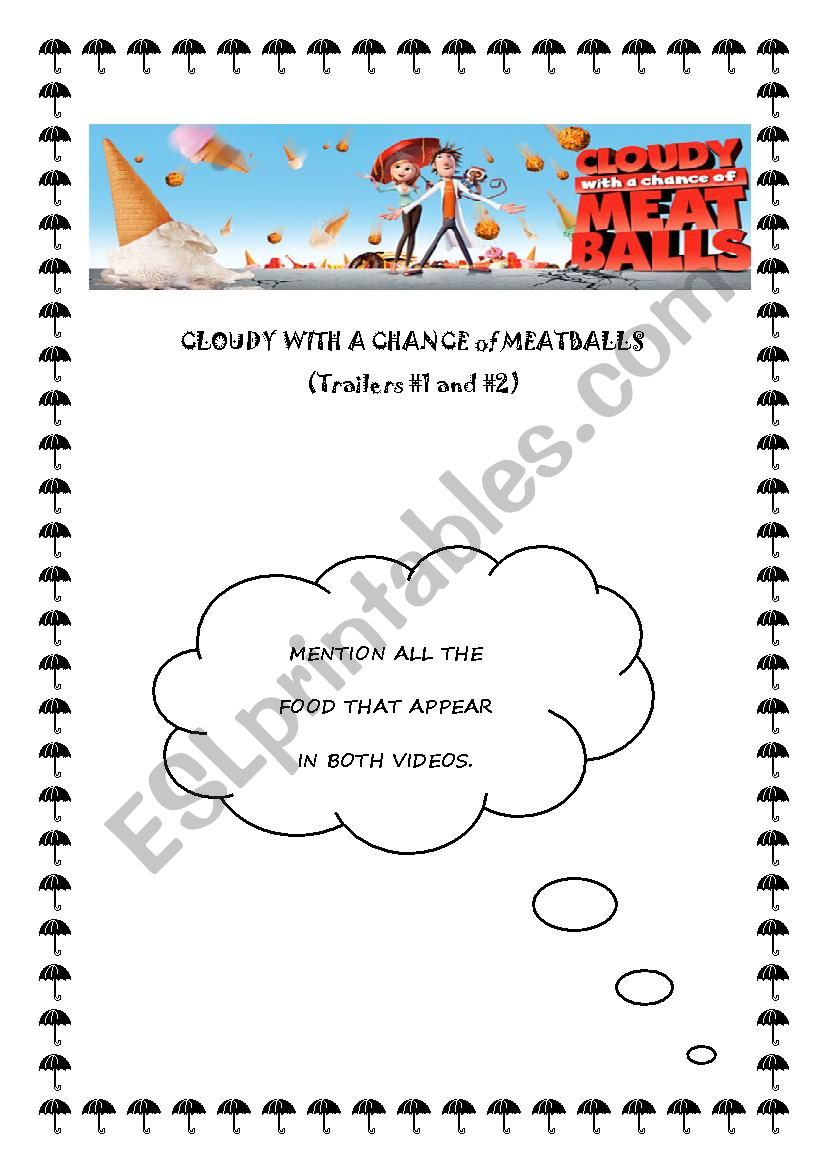 Cloudy with a chance of Meatballs