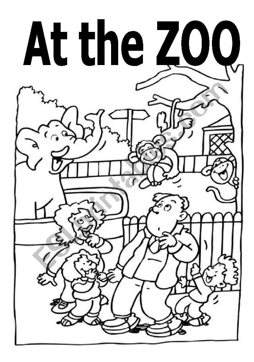 a coloring and activity book about zoo animals - ESL worksheet by