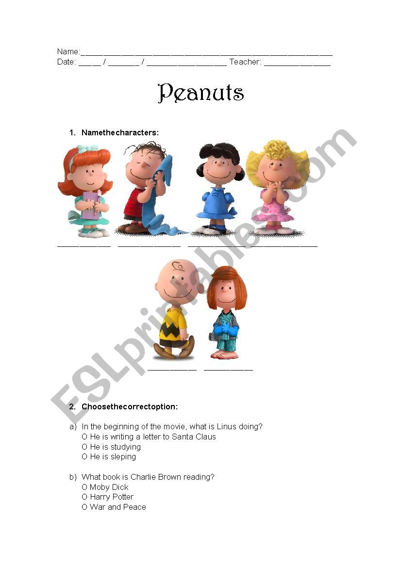 peanuts-movie-worksheet-charlie-brown-esl-worksheet-by-jbartochak