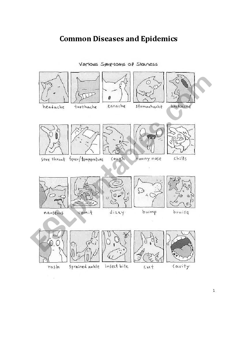 Common Diseases and Epidemics worksheet