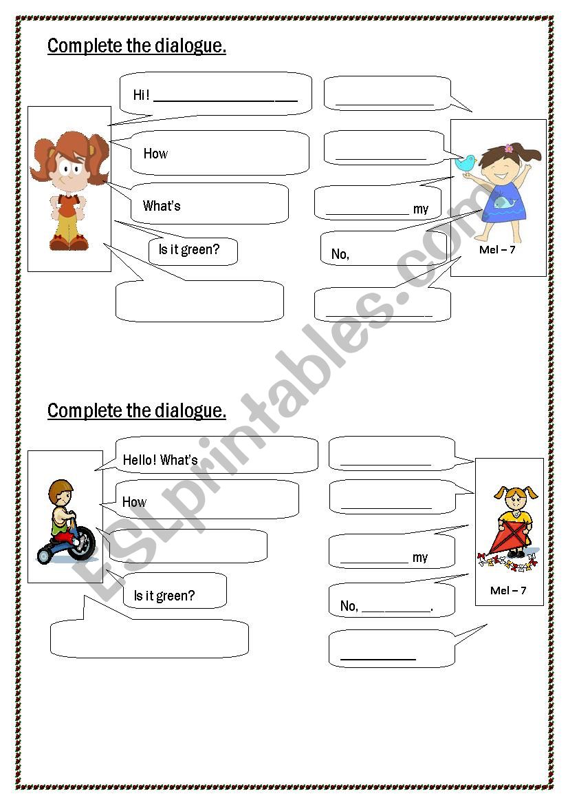 Easy Dialogues  worksheet