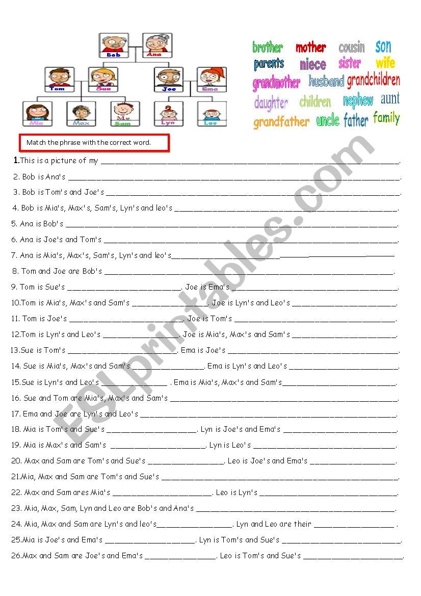 The family worksheet