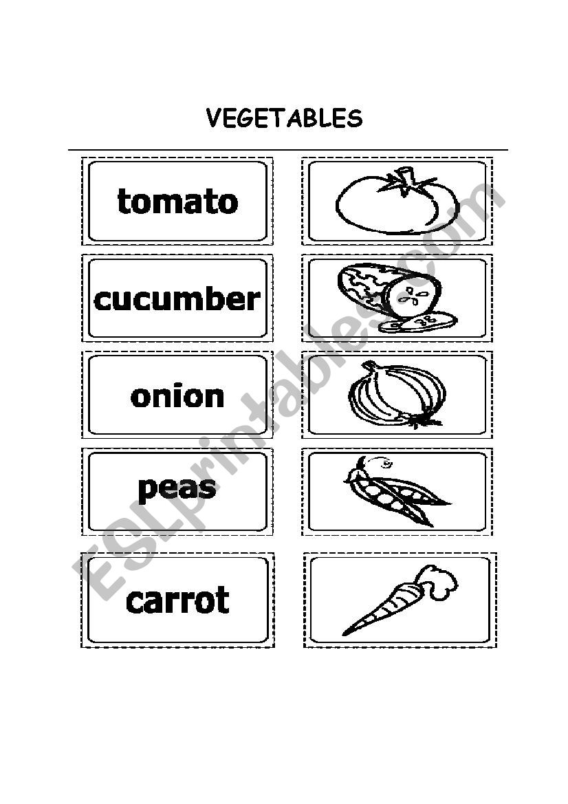 Vegetable worksheet