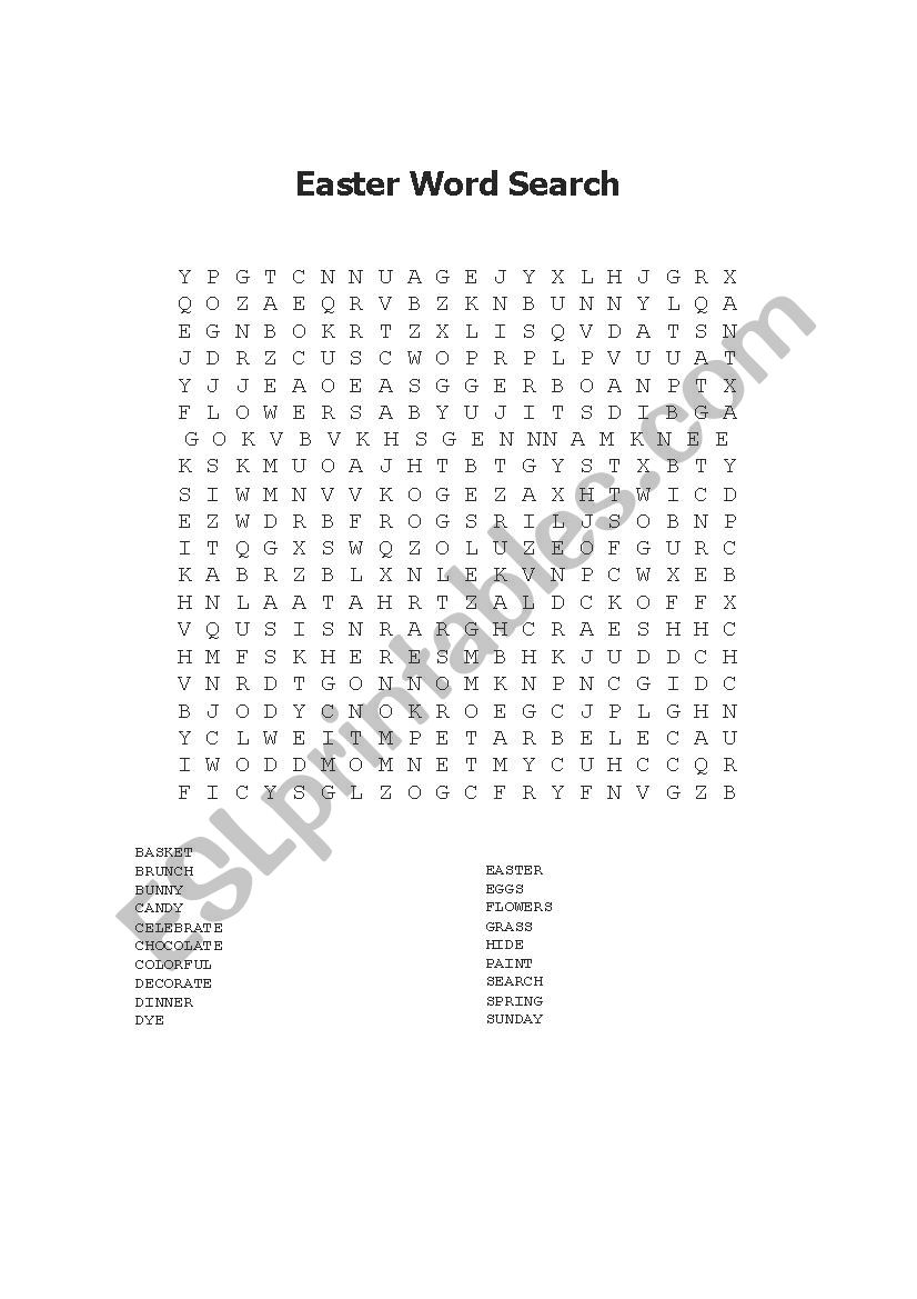 Easter Crossword worksheet