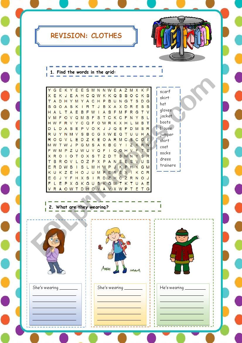 CLOTHES - REVISION worksheet