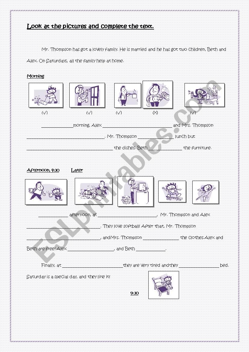 Writing about routines worksheet