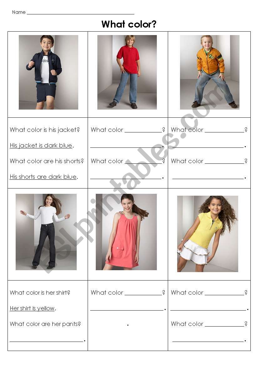 What color? worksheet