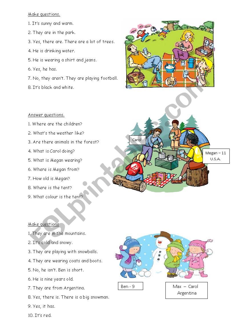 Questions and Anwers worksheet