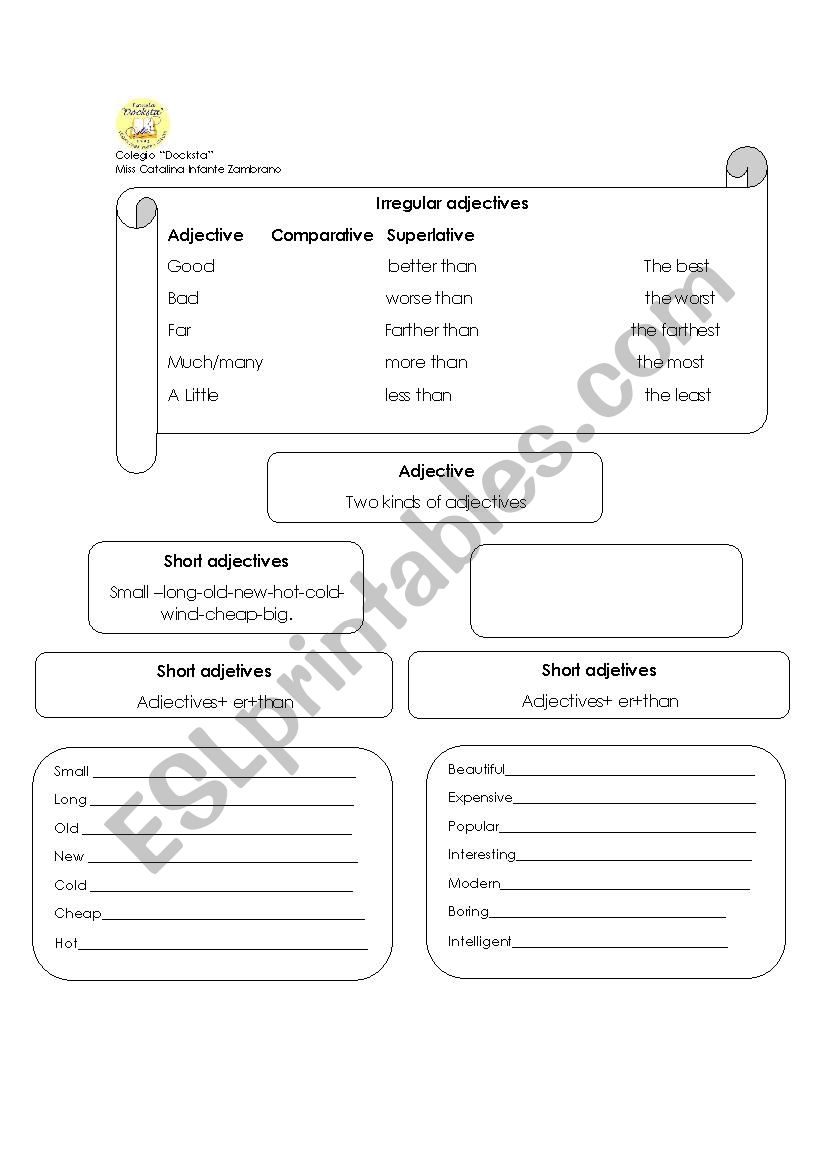 comparative and superlatives2 worksheet