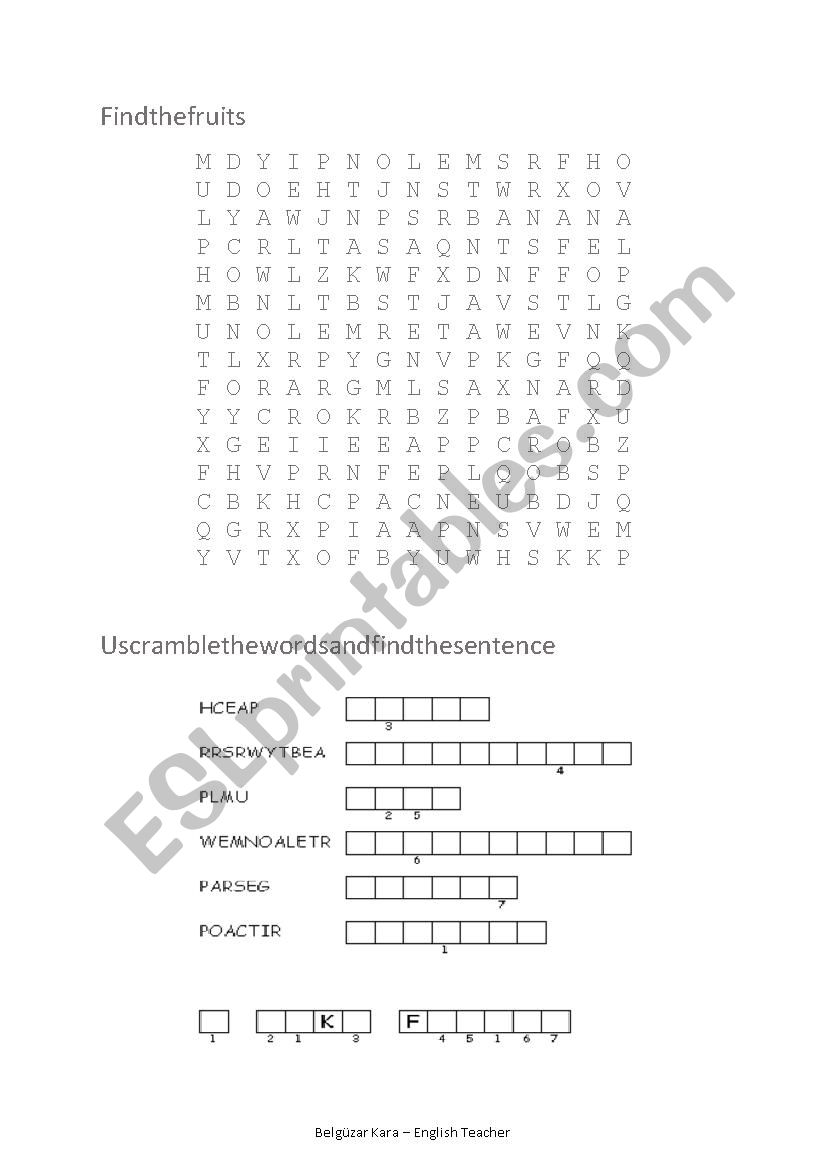 fruits puzzles- 3different puzzles