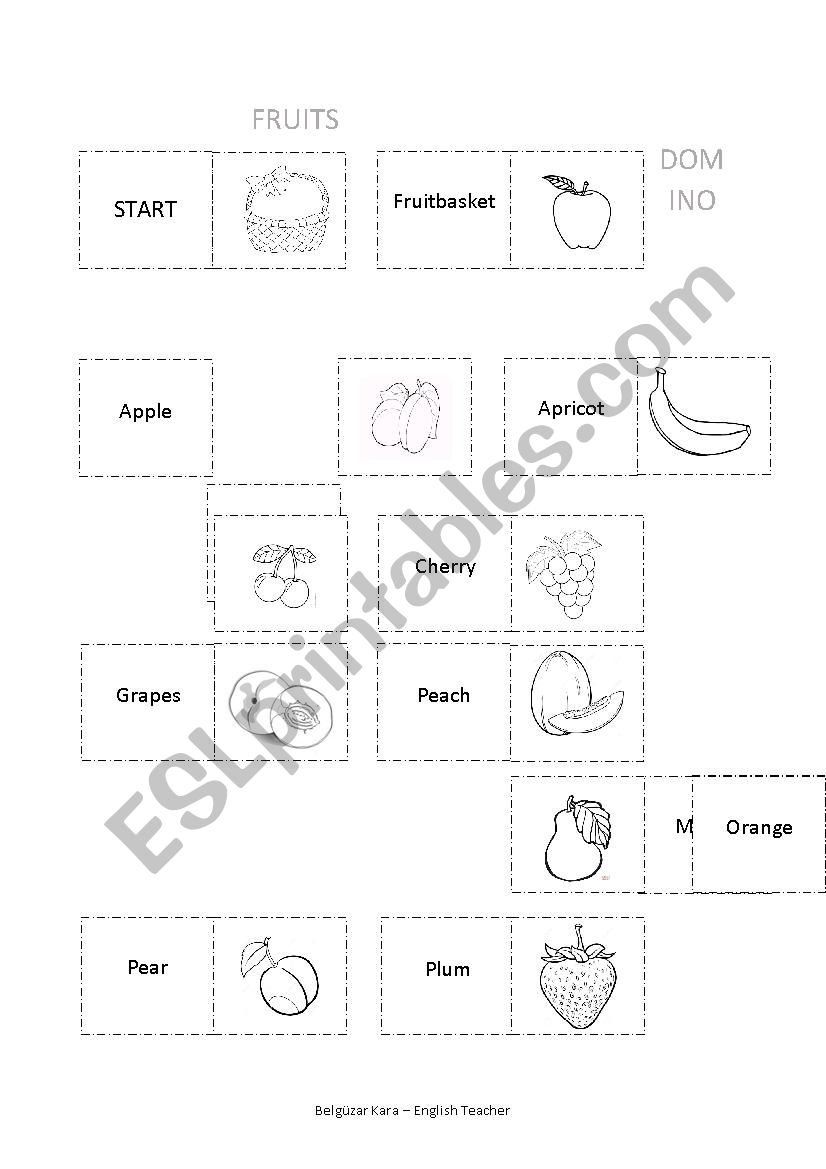 fruits domino game worksheet