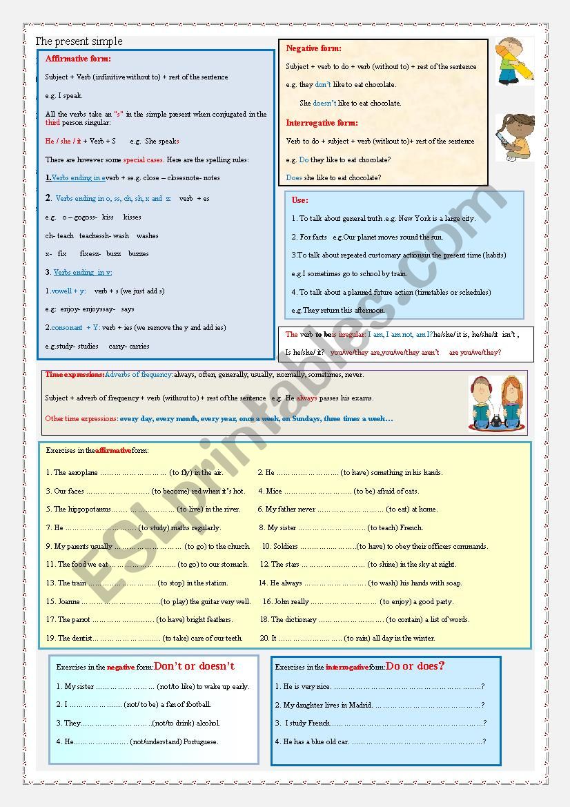 The present simple worksheet