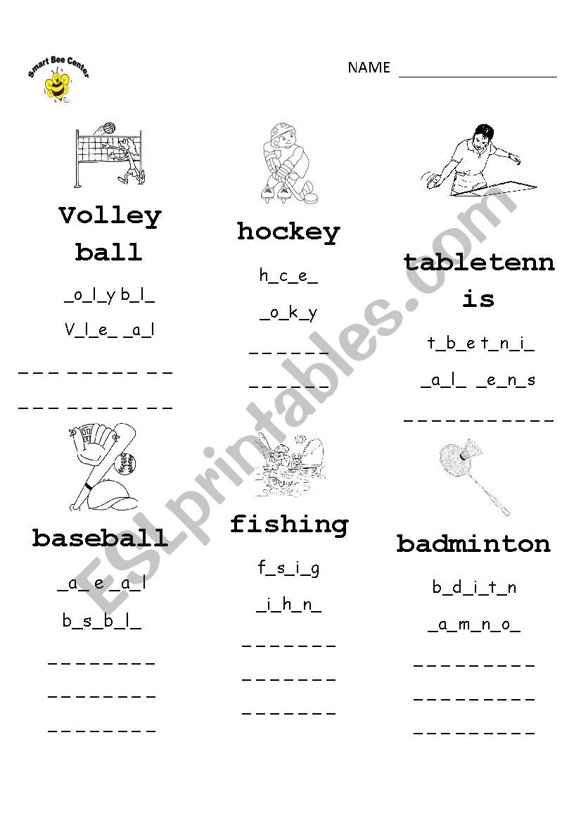 sports worksheet