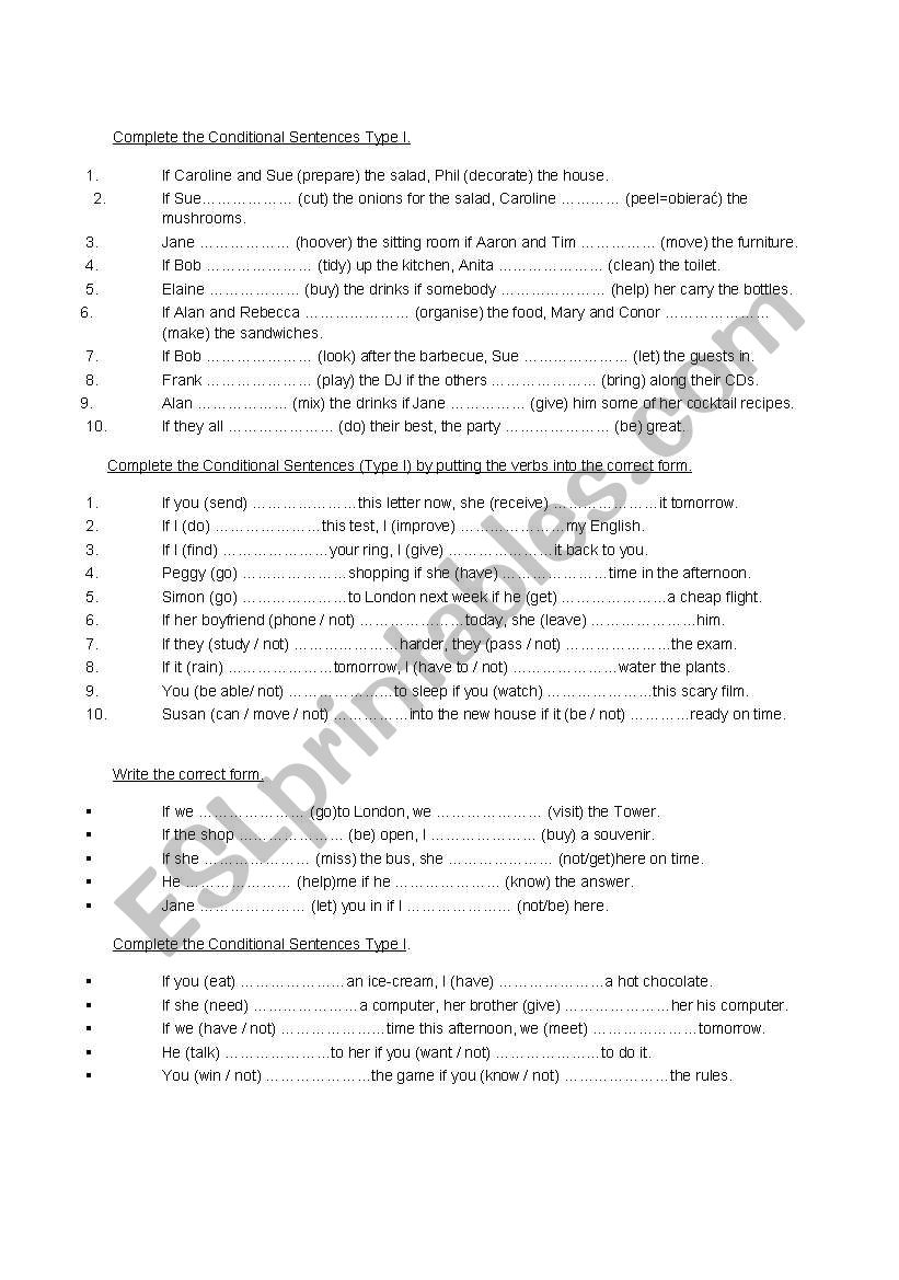 First Conditional worksheet