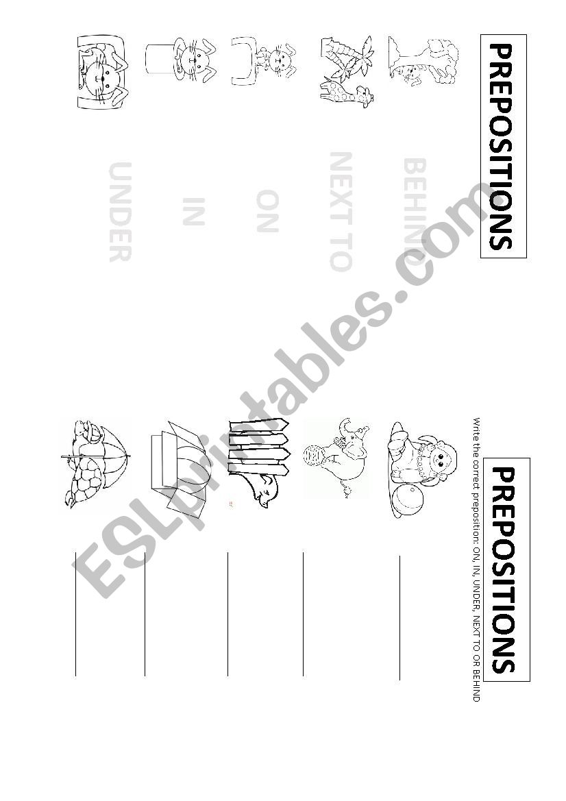 preposition worksheet