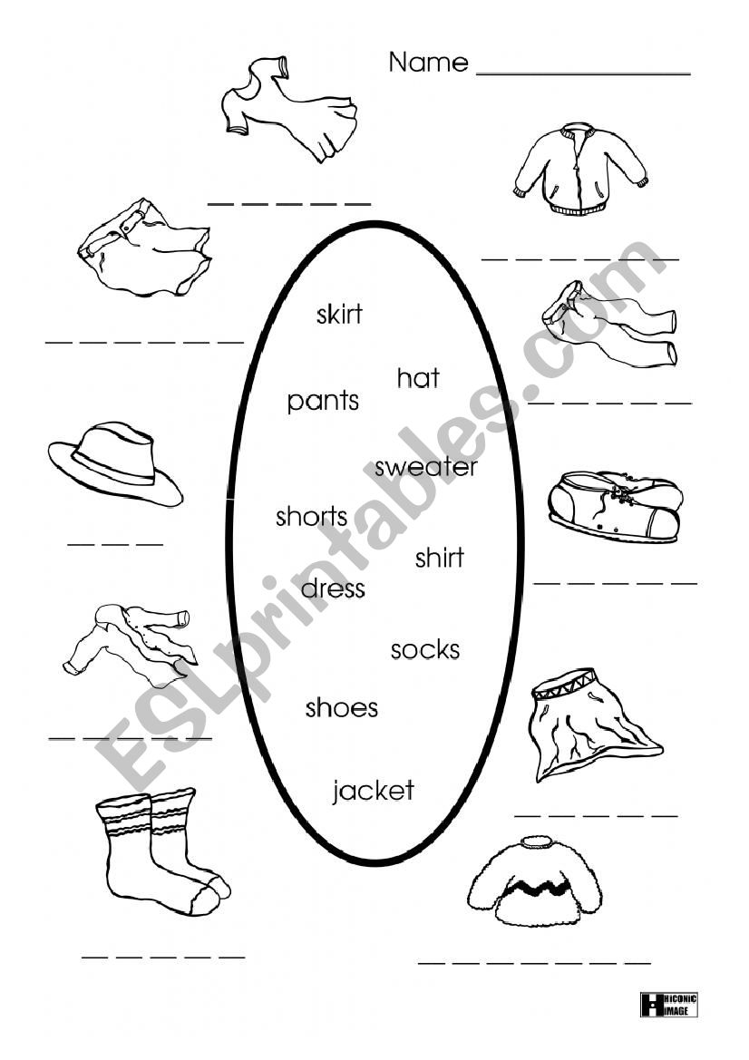 Clothes worksheet