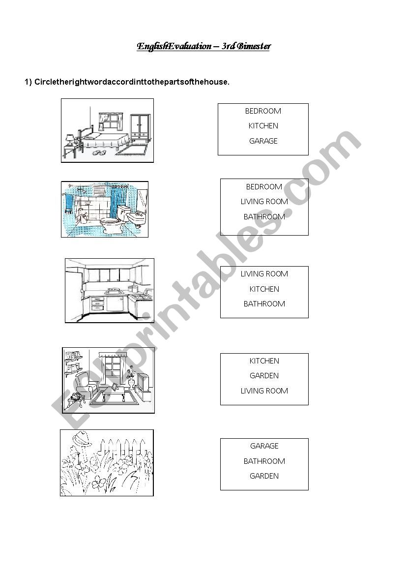 English Evaluation worksheet