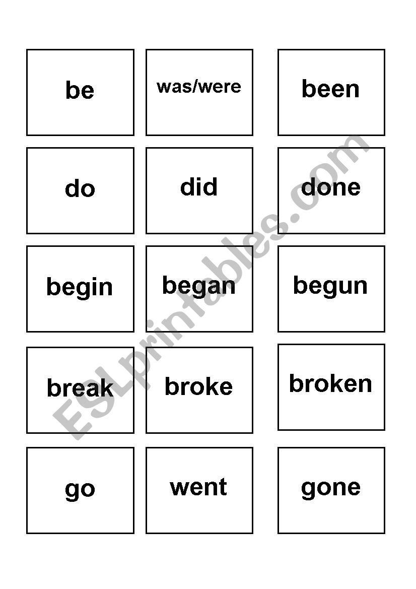 memory game worksheet