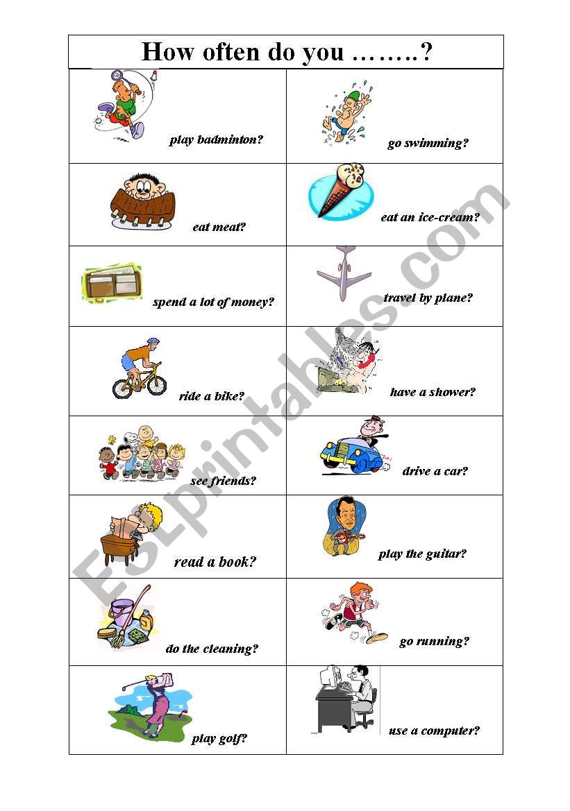 How often do you...? worksheet