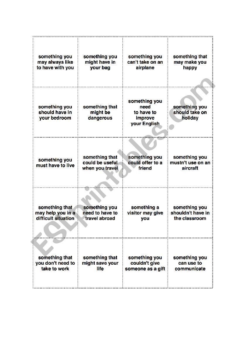 Material worksheet