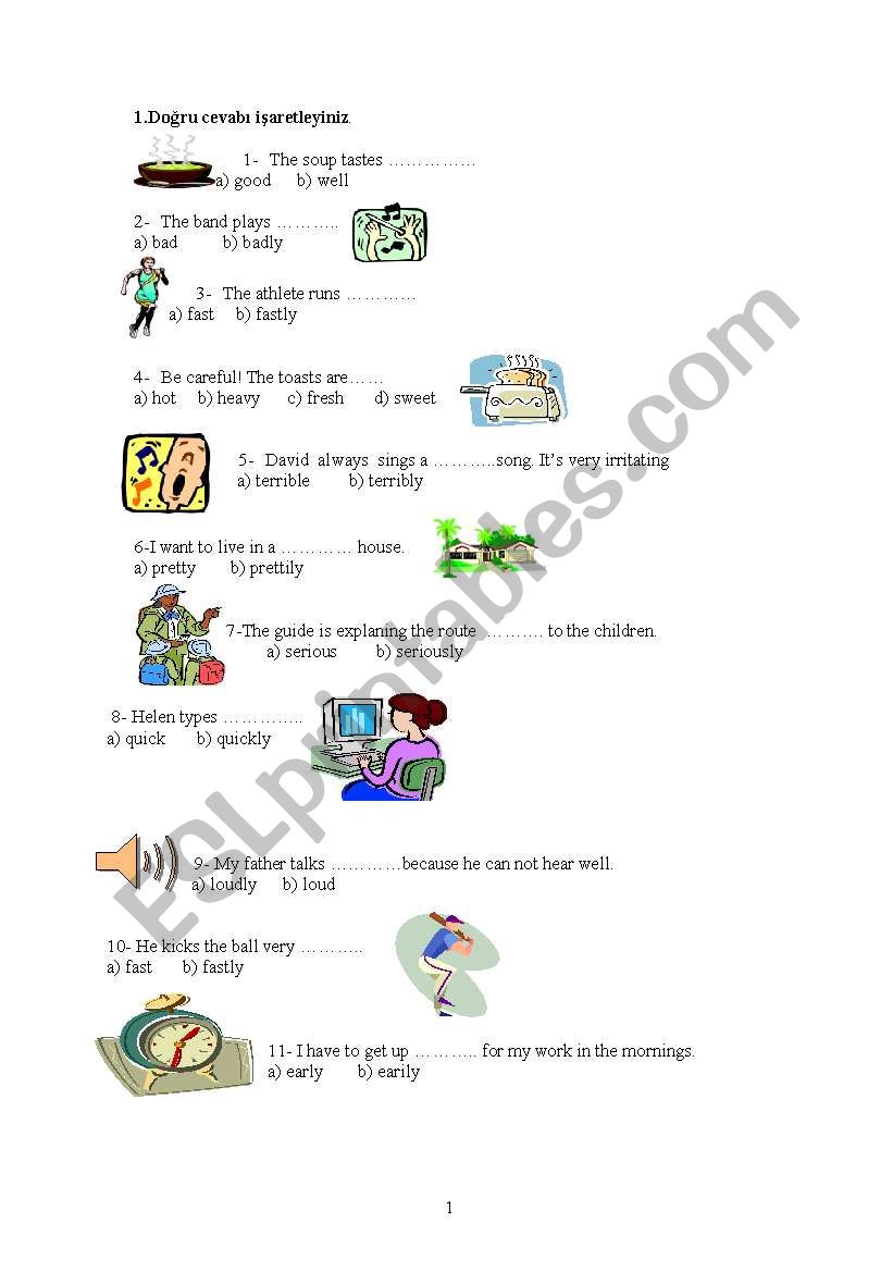 Adjectives-Adverbs worksheet