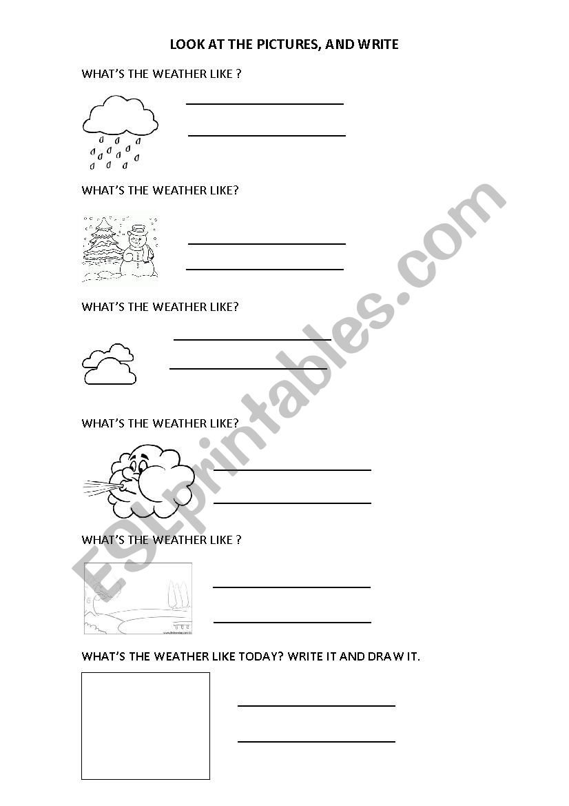 What´s the weather like today? - ESL worksheet by belu_m35