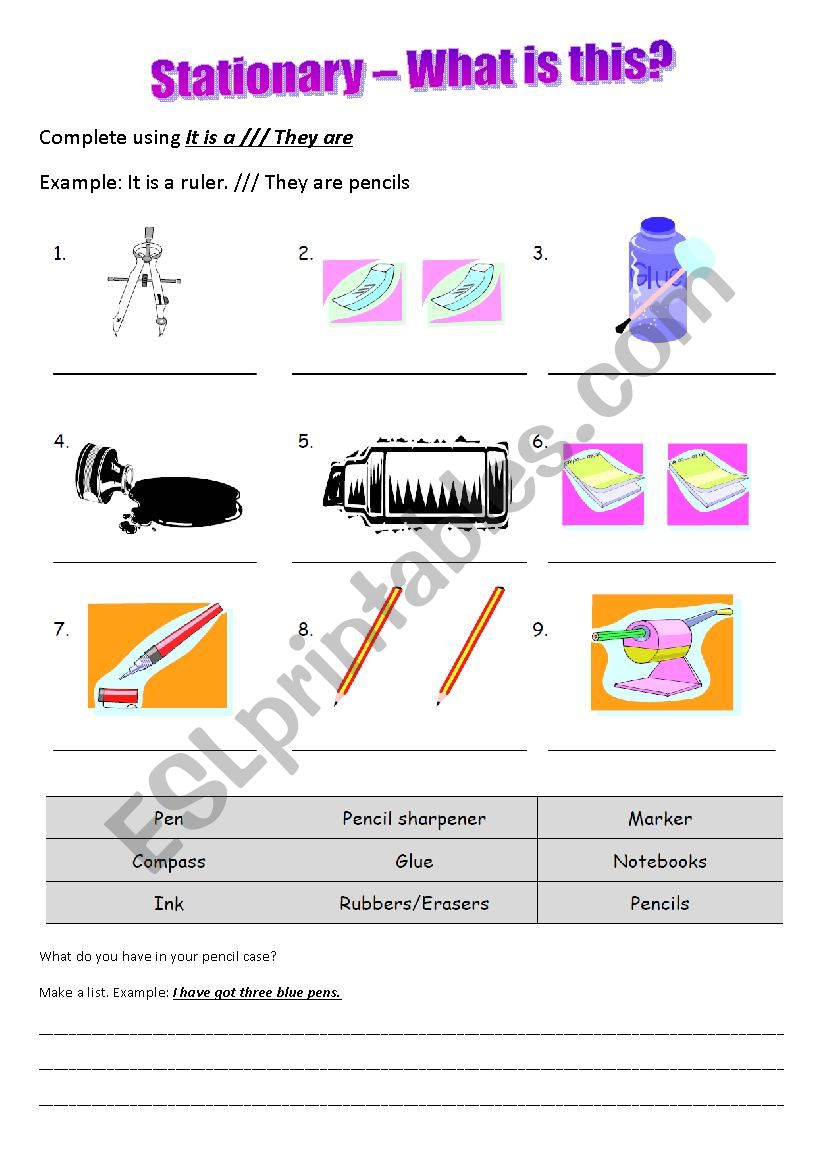 What is this? worksheet