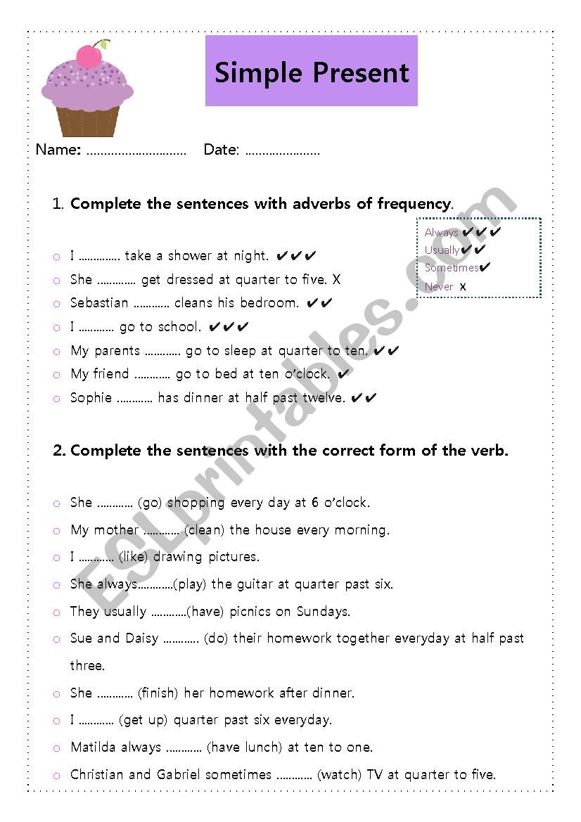 Simple Present  worksheet