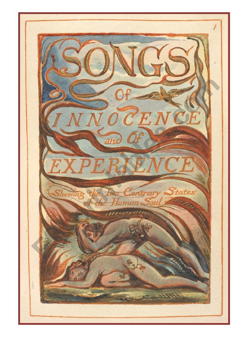 william Blake-songs of innocence and songs of experience