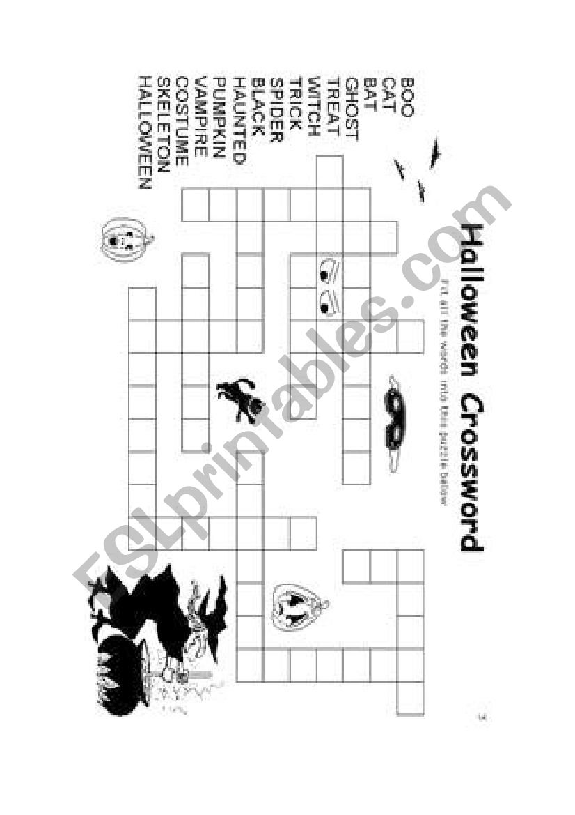 HALLOWEEN CROSSWORD worksheet