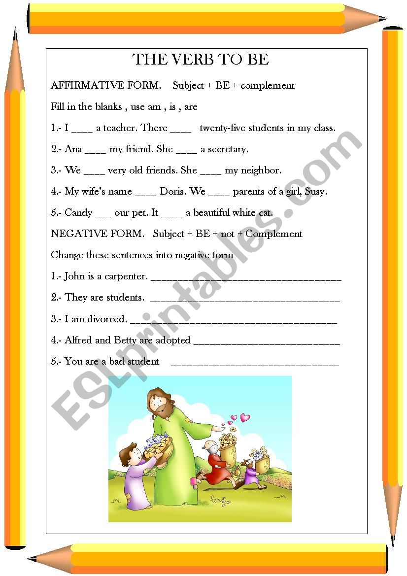 Using the verb TO BE worksheet
