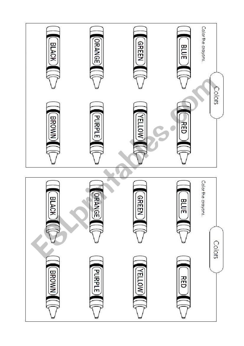 Colours worksheet