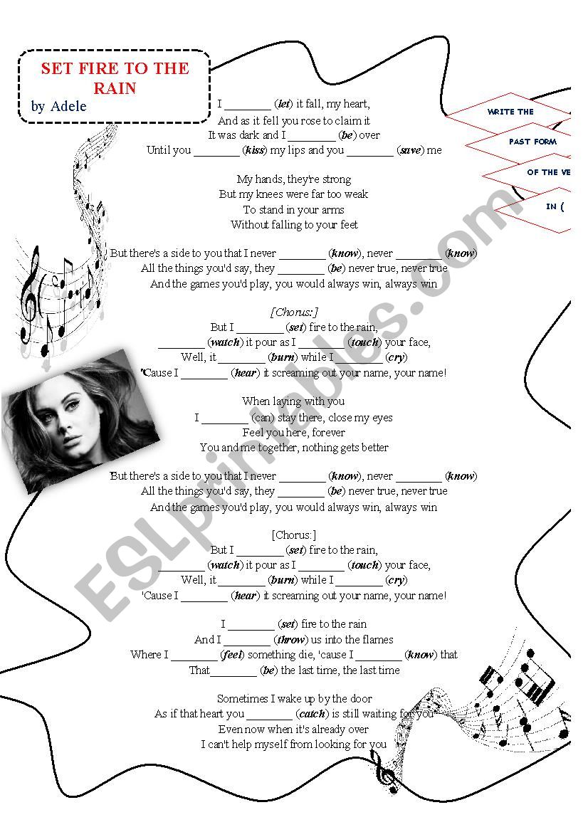 Song for simple past worksheet