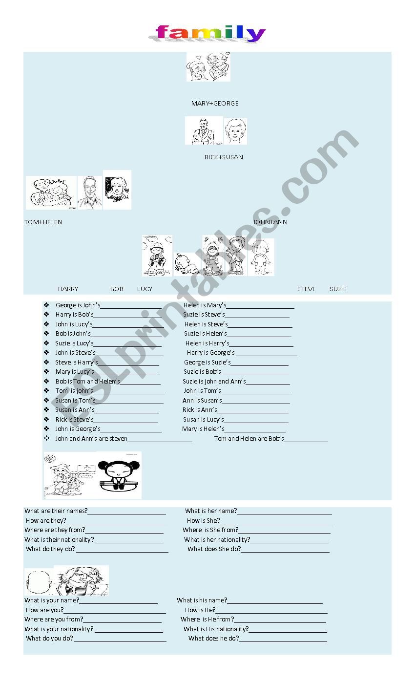 family worksheet