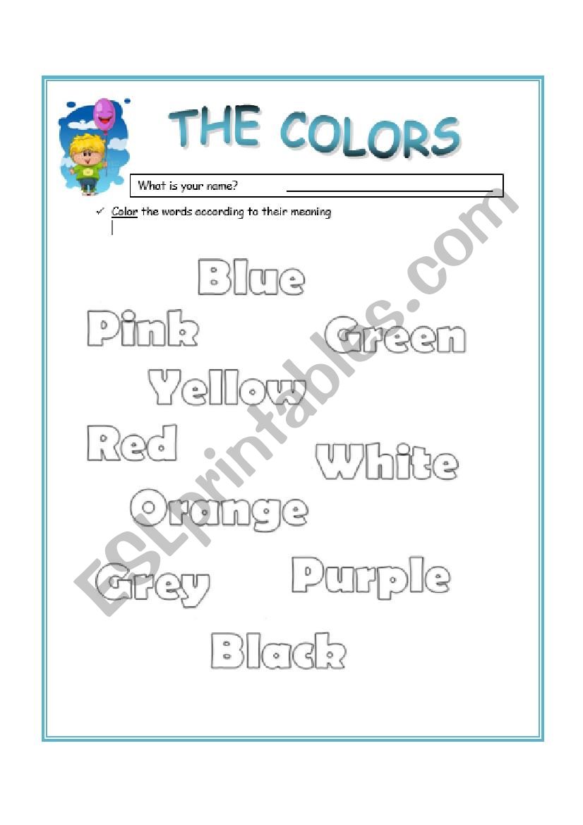 the colors worksheet